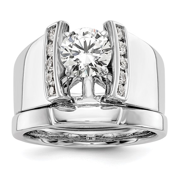 Peg Set Diamond Semi-mount Engagement Rings