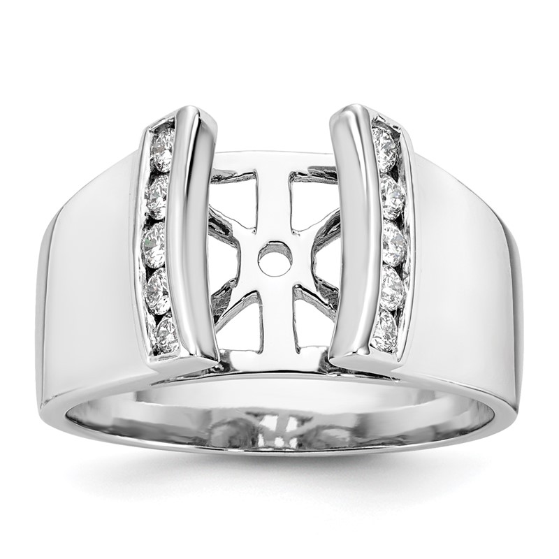 14k White Gold 1/4 carat Lab Grown Diamond VS/SI+ G+ Semi-Mount Peg Set Engagement Ring