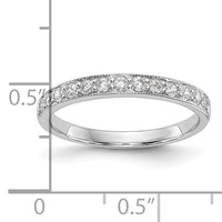 14K White Gold 0.33 Carat Lab Grown Diamond VS SI+ G+ Complete Wedding Band view 3