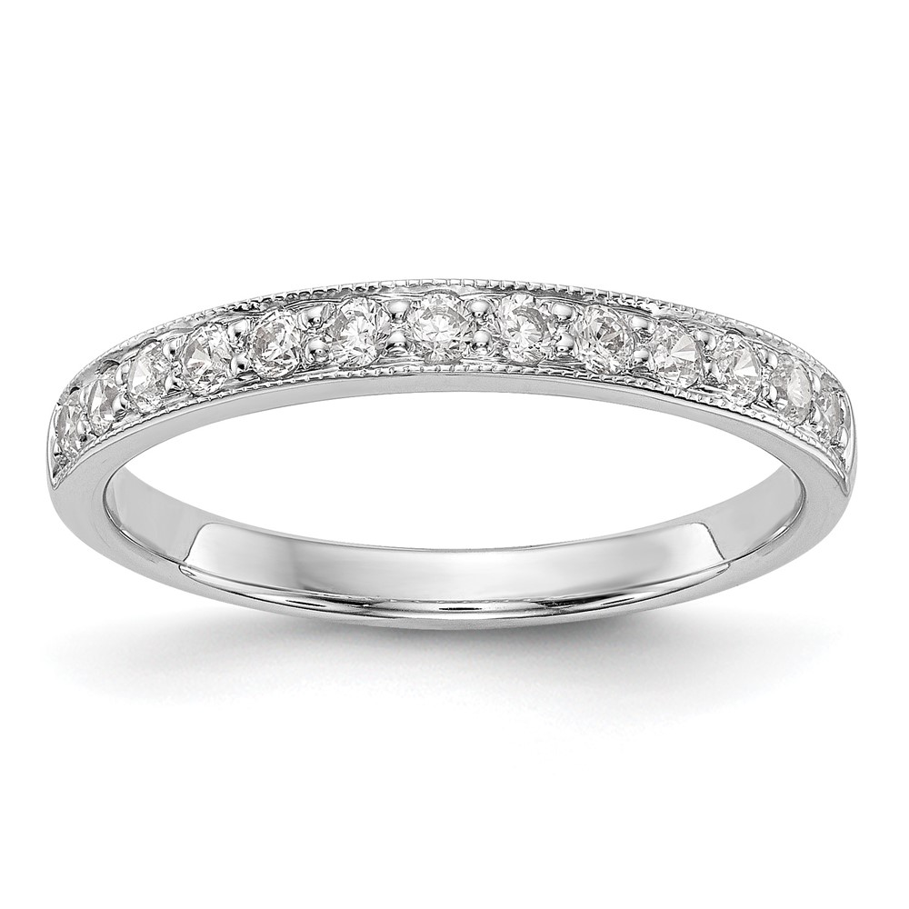 14K White Gold 0.33 Carat Lab Grown Diamond VS SI+ G+ Complete Wedding Band