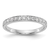 14K White Gold 0.33 Carat Lab Grown Diamond VS SI+ G+ Complete Wedding Band view 1