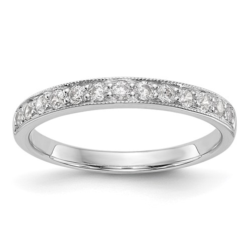 14K White Gold 0.33 Carat Lab Grown Diamond VS SI+ G+ Complete Wedding Band