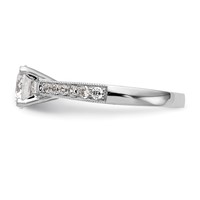 14K White Gold 0.25 Carat Lab Grown Diamond VS SI+ G+ 1 Carat Center Round Semi Mount Engagement Ring view 3