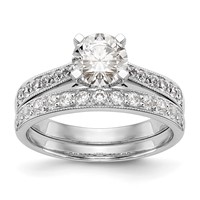 14K White Gold 0.25 Carat Lab Grown Diamond VS SI+ G+ 1 Carat Center Round Semi Mount Engagement Ring view 4
