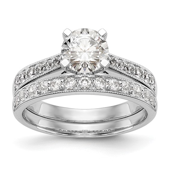Peg Set Diamond Semi-mount Engagement Rings