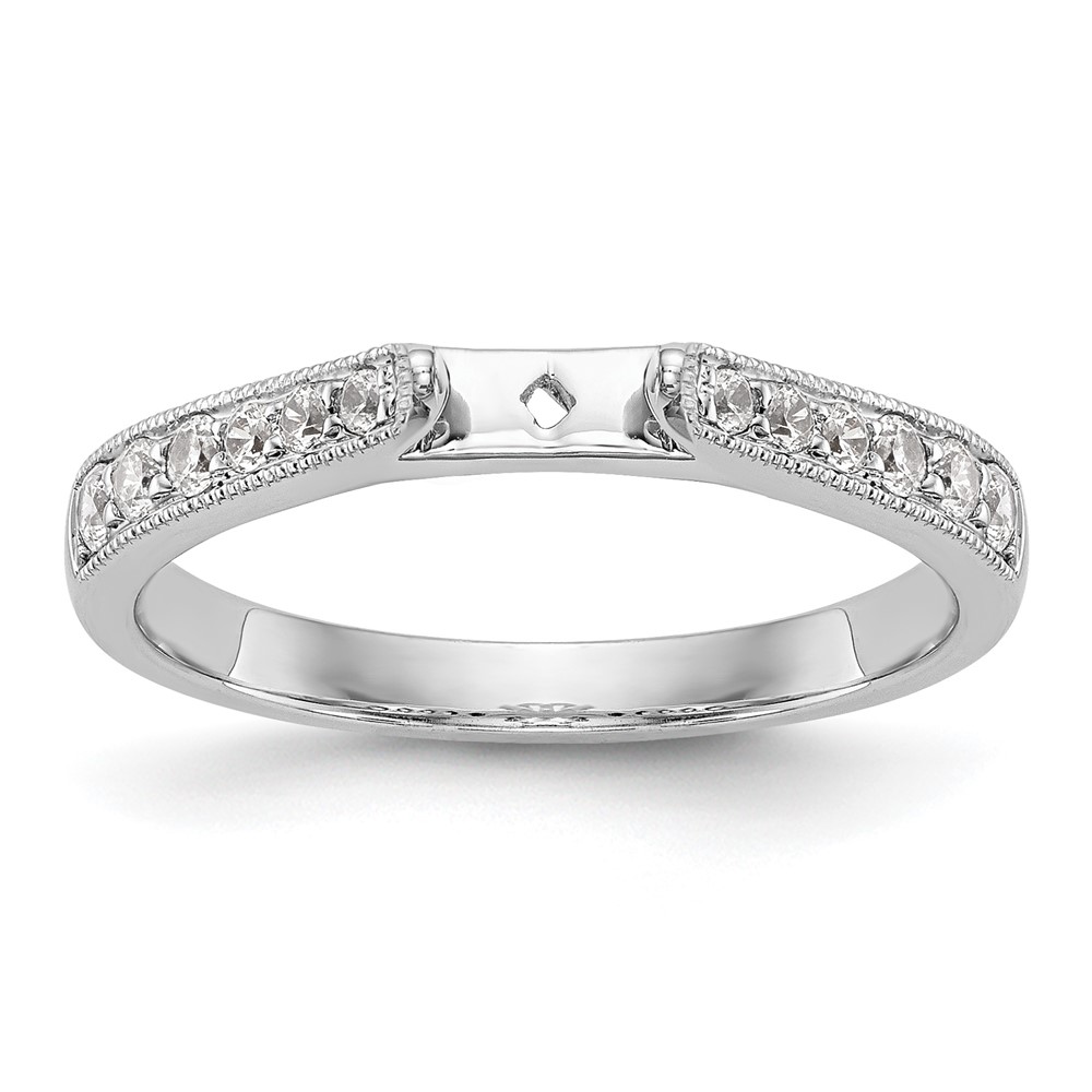 14K White Gold 0.25 Carat Lab Grown Diamond VS SI+ G+ 1 Carat Center Round Semi Mount Engagement Ring