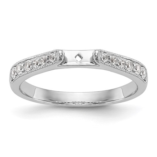 14K White Gold 0.25 Carat Lab Grown Diamond VS SI+ G+ 1 Carat Center Round Semi Mount Engagement Ring