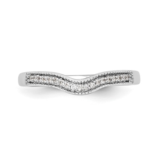 14k White Gold 1/15 carat Diamond Complete Wedding Band