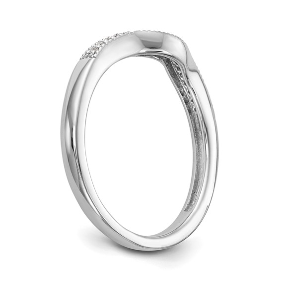 14k White Gold 1/15 carat Diamond Complete Wedding Band