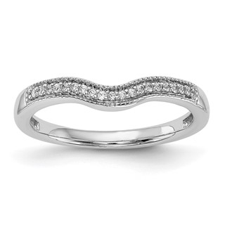 14k White Gold 1/15 carat Diamond Complete Wedding Band