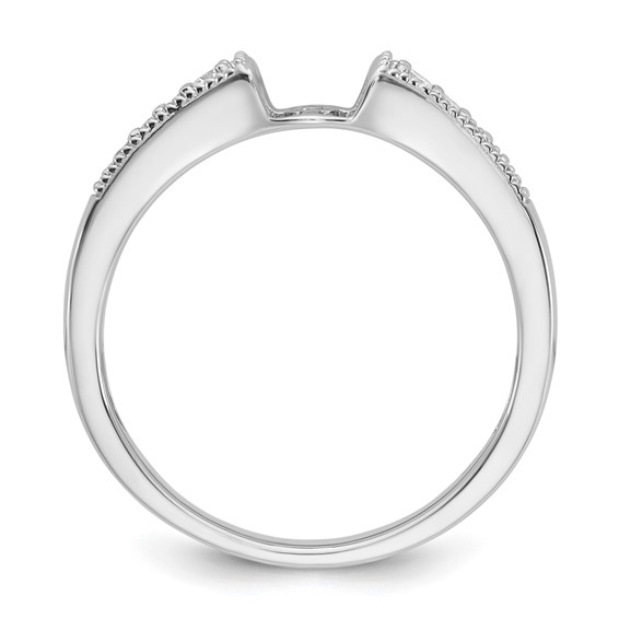 14K White Gold Peg Set 1/10 carat Diamond Semi-mount Engagement Ring