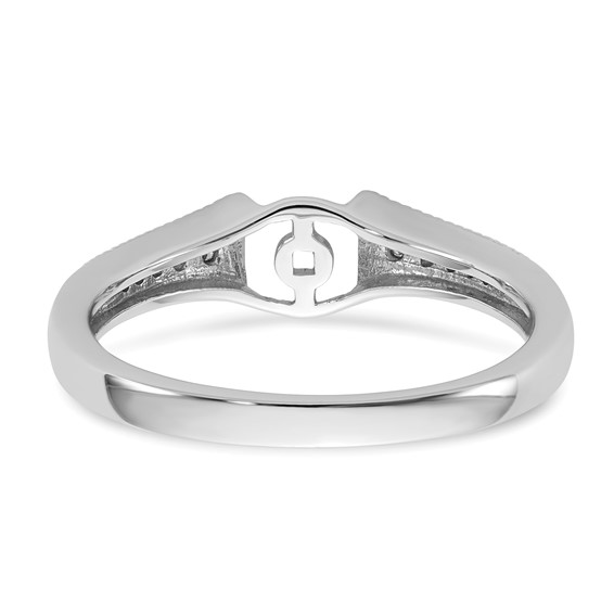 14K White Gold Peg Set 1/10 carat Diamond Semi-mount Engagement Ring