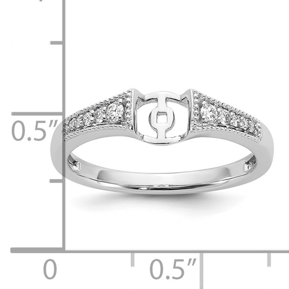 14K White Gold Peg Set 1/10 carat Diamond Semi-mount Engagement Ring