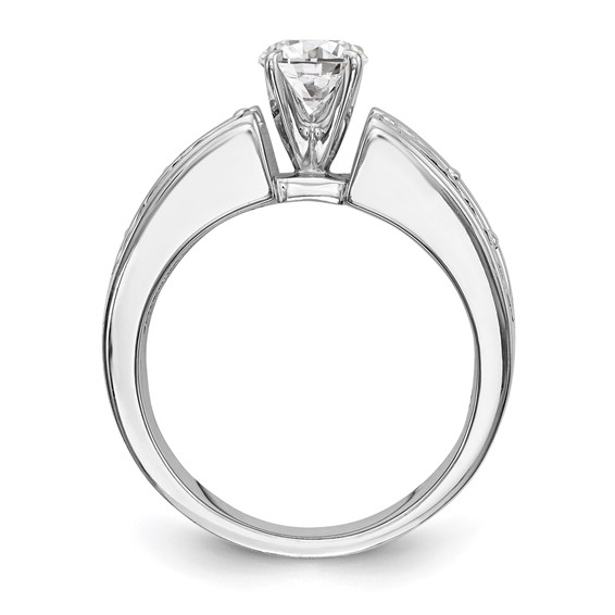 14K White Gold Peg Set Channel Engagement Ring Mounting
