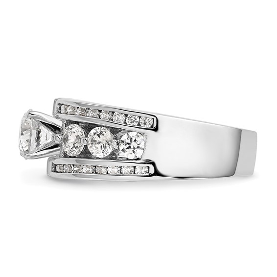 14K White Gold Peg Set Channel Engagement Ring Mounting