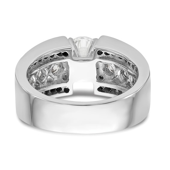 14K White Gold Peg Set Channel Engagement Ring Mounting