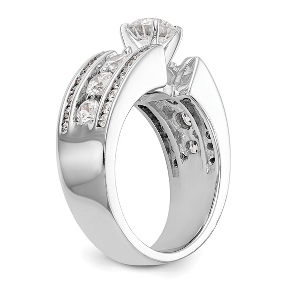 14K White Gold Peg Set 1.3 carat Channel-set Diamond Semi-mount Engagement Ring
