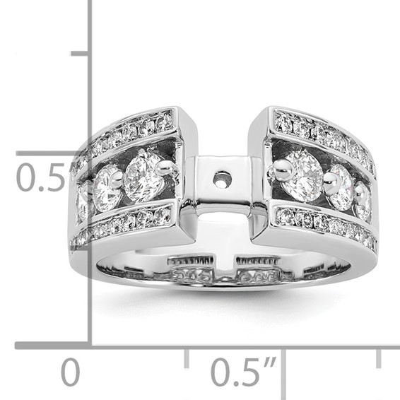 14K White Gold Peg Set 1.3 carat Channel-set Diamond Semi-mount Engagement Ring