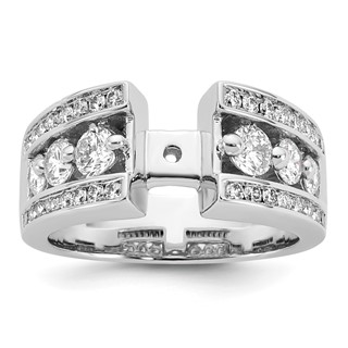 14K White Gold Peg Set 1.3 carat Channel-set Diamond Semi-mount Engagement Ring