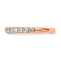 True Origin 14K Rose Gold 0.50 Carat Lab Grown Diamond VS+ F+ Complete Wedding Band view 3