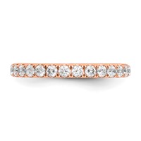 True Origin 14K Rose Gold 0.50 Carat Lab Grown Diamond VS+ F+ Complete Wedding Band view 4