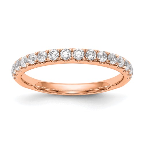 True Origin 14K Rose Gold 0.50 Carat Lab Grown Diamond VS+ F+ Complete Wedding Band