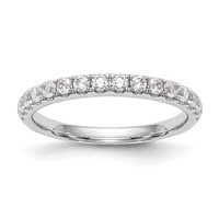 14K White Gold 0.50 Carat Lab Grown Diamond VS SI+ G+ Complete Wedding Band view 1