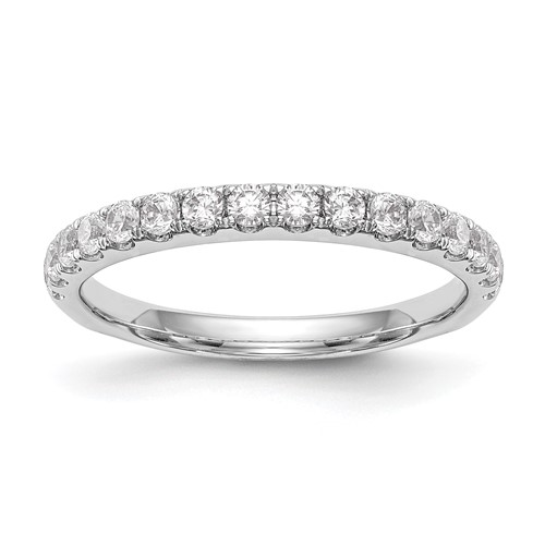 14K White Gold 0.50 Carat Lab Grown Diamond VS SI+ G+ Complete Wedding Band