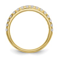 14K Yellow Gold 0.50ct Cert Lab Grown Diamond VS+ F+ Comp Wedding Band view 2