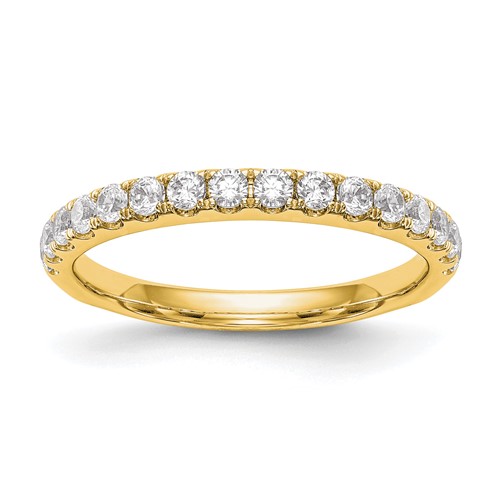 14K Yellow Gold 0.50ct Cert Lab Grown Diamond VS+ F+ Comp Wedding Band