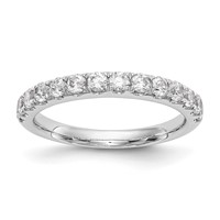 14K White Gold 0.75 Carat Lab Grown Diamond VS SI+ G+ Complete Wedding Band view 1