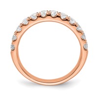 True Origin 14K Rose Gold 0.88 Carat Lab Grown Diamond VS+ F+ Complete Wedding Band view 2