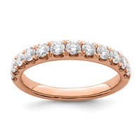 True Origin 14K Rose Gold 0.88 Carat Lab Grown Diamond VS+ F+ Complete Wedding Band view 1
