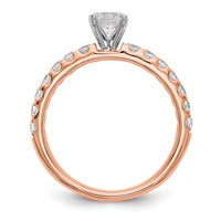 True Origin 14K Rose Gold 0.50 Carat Lab Grown Diamond VS+ F+ Semi-Mount Peg Set Engagement Ring view 2