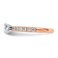 True Origin 14K Rose Gold 0.50 Carat Lab Grown Diamond VS+ F+ Semi-Mount Peg Set Engagement Ring view 3