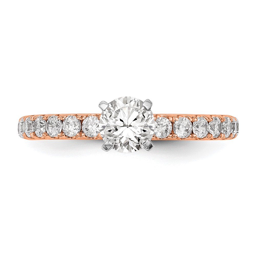 True Origin 14K Rose Gold 1/2 carat Lab Grown Diamond VS  D E F  Semi Mount Peg Set Ring (RM2927E-049-RLD)