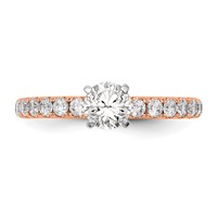 True Origin 14K Rose Gold 0.50 Carat Lab Grown Diamond VS+ F+ Semi-Mount Peg Set Engagement Ring view 4