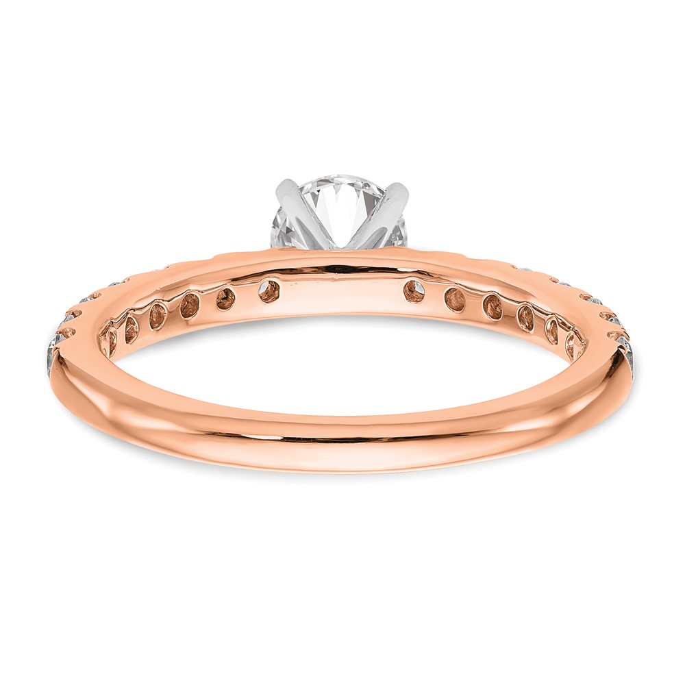 True Origin 14K Rose Gold 1/2 carat Lab Grown Diamond VS  D E F  Semi Mount Peg Set Ring (RM2927E-049-RLD)
