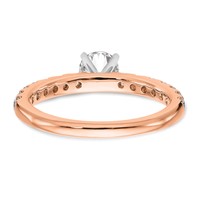 True Origin 14K Rose Gold 0.50 Carat Lab Grown Diamond VS+ F+ Semi-Mount Peg Set Engagement Ring view 5