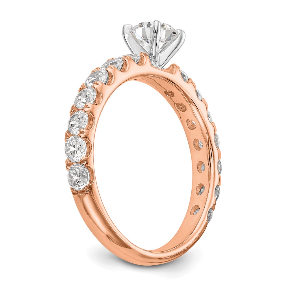 True Origin 14K Rose Gold 1/2 carat Lab Grown Diamond VS  D E F  Semi Mount Peg Set Ring (RM2927E-049-RLD)