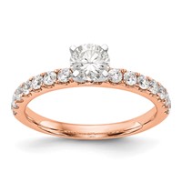 True Origin 14K Rose Gold 0.50 Carat Lab Grown Diamond VS+ F+ Semi-Mount Peg Set Engagement Ring view 1