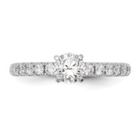 True Origin 14K White Gold 0.50 Carat Lab Grown Diamond VS+ F+ Semi-Mount Peg Set Engagement Ring view 4