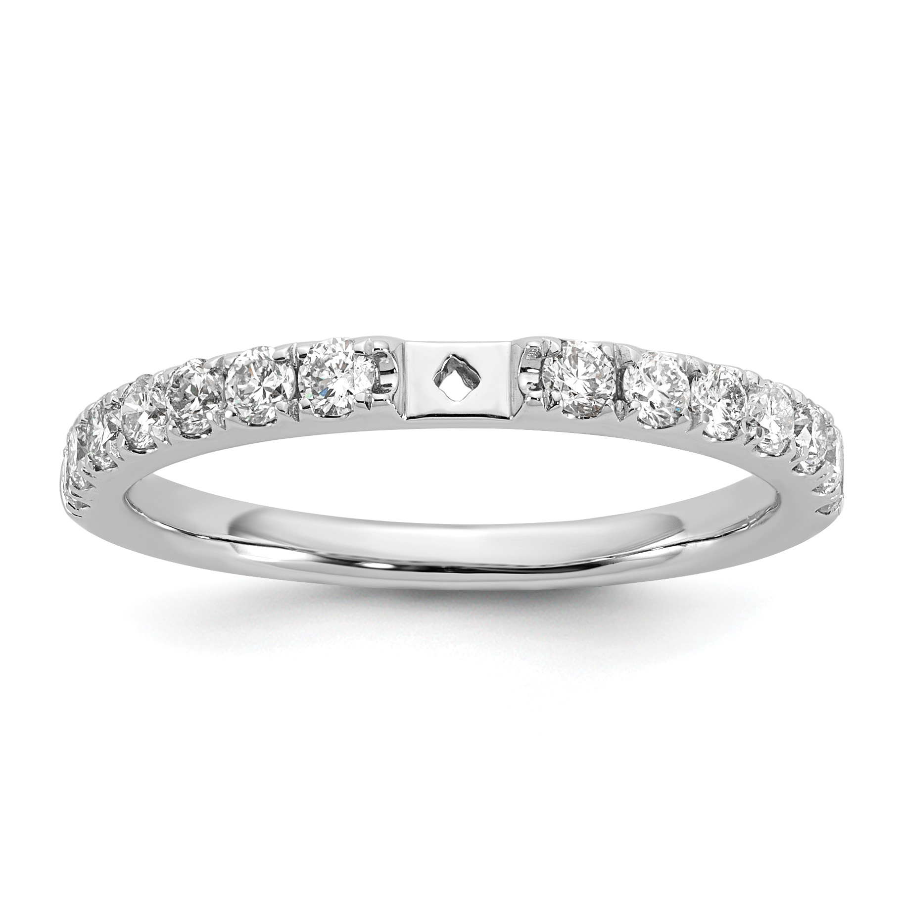 True Origin 14K White Gold 1/2 carat Lab Grown Diamond VS  D E F  Semi Mount Peg Set Ring (RM2927E-049-WLD)