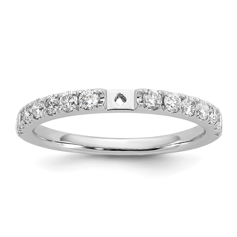 True Origin 14K White Gold 1/2 carat Lab Grown Diamond VS  D E F  Semi Mount Peg Set Ring