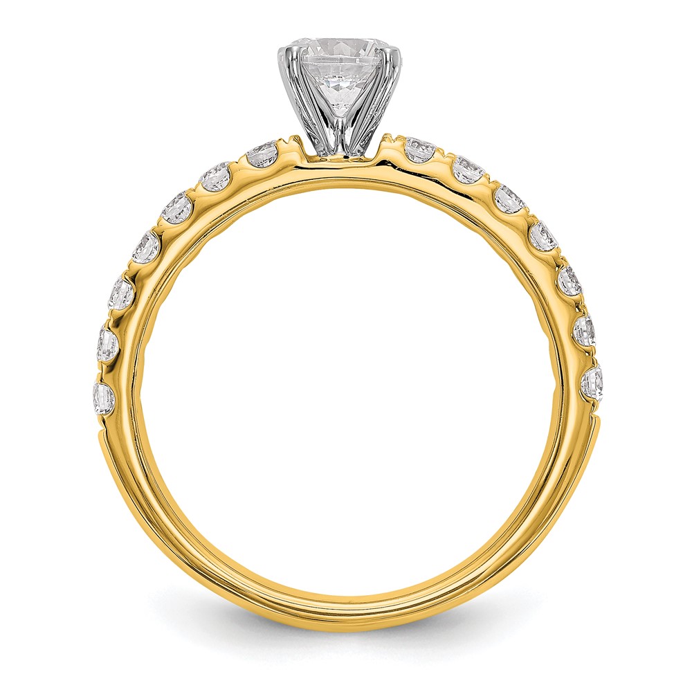 True Origin 14K 1/2 carat Lab Grown Diamond VS  D E F  Semi Mount Peg Set Ring (RM2927E-049-YLD)