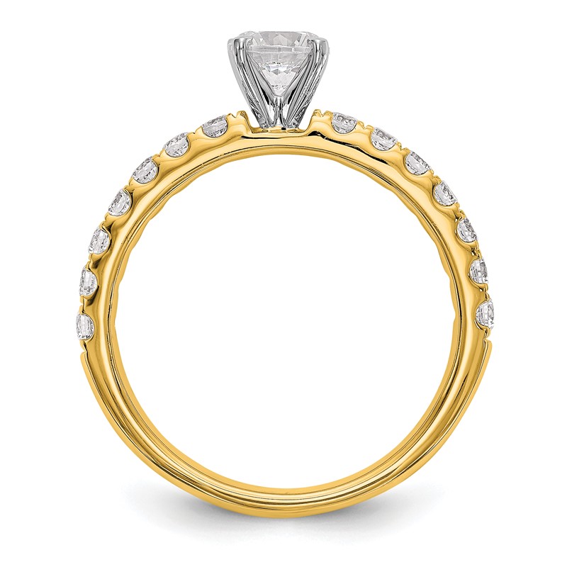 True Origin 14K 1/2 carat Lab Grown Diamond VS  D E F  Semi Mount Peg Set Ring