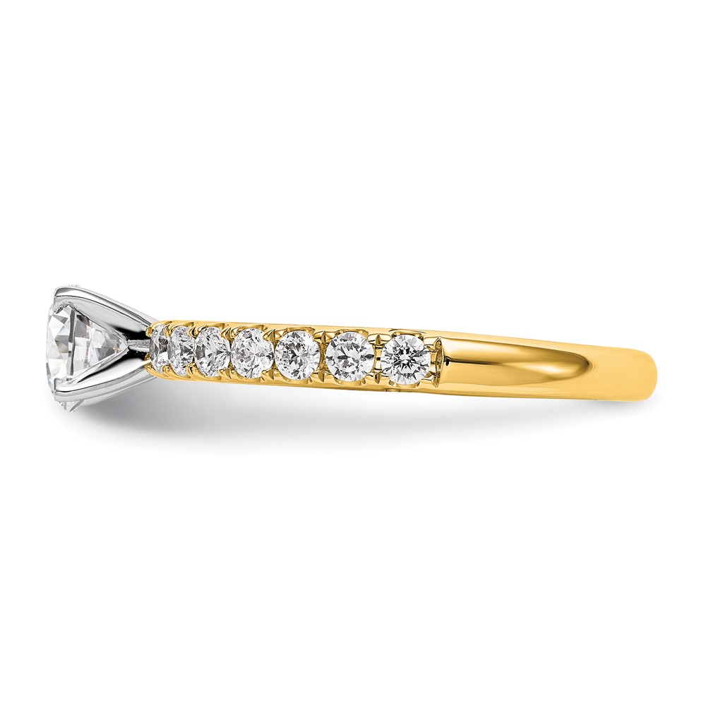 True Origin 14K 1/2 carat Lab Grown Diamond VS  D E F  Semi Mount Peg Set Ring (RM2927E-049-YLD)