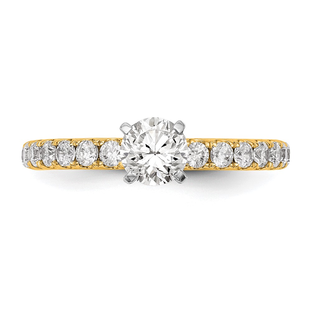 True Origin 14K 1/2 carat Lab Grown Diamond VS  D E F  Semi Mount Peg Set Ring (RM2927E-049-YLD)