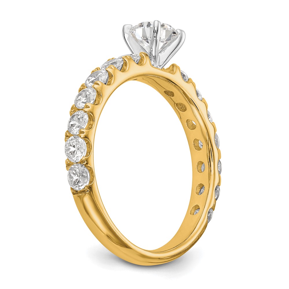 True Origin 14K 1/2 carat Lab Grown Diamond VS  D E F  Semi Mount Peg Set Ring (RM2927E-049-YLD)