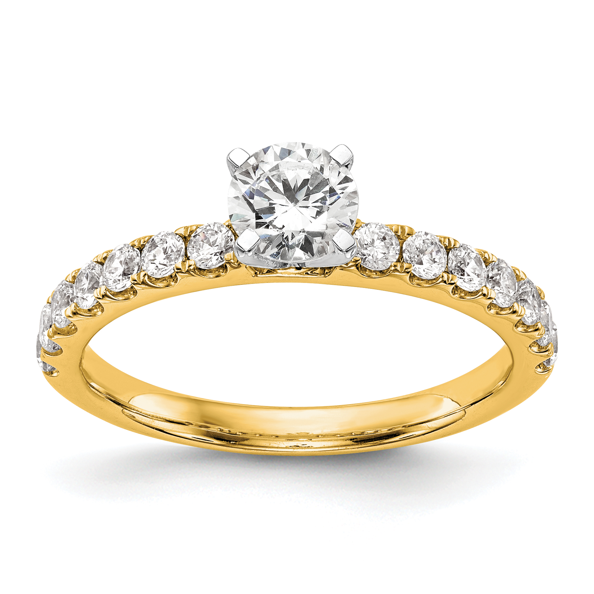 True Origin 14K 1/2 carat Lab Grown Diamond VS  D E F  Semi Mount Peg Set Ring (RM2927E-049-YLD)